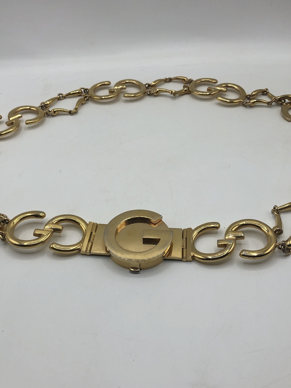 Gucci Gold Double Chain Waist Belt with Signature G Links